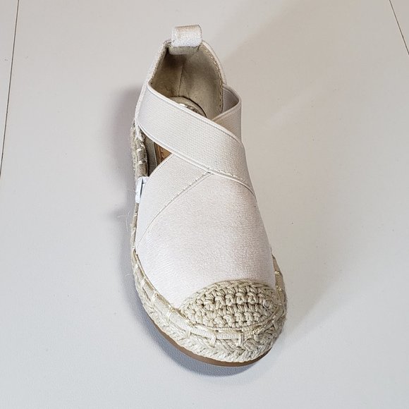 Mini Moda Toddler Lightweight Round Toe Slip on Suede Espadrille Shoes - Beige - - Picture 5 of 6